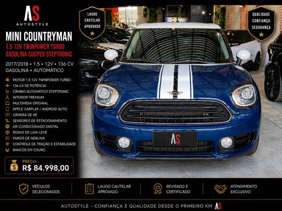 MINI COUNTRYMAN 1.5 12V TWINPOWER TURBO GASOLINA COOPER STEPTRONIC MINI COUNTRYMAN 1.5 12V TWINPOWER TURBO GASOLINA COOPER STEPTRONIC